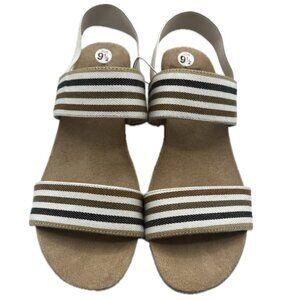 Used- Very Good- Life Stride Natural Striped Delta Sandal Size 9.5